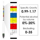 Hydrometer (Bierwürzespindel) SG:0,090-0,125 Brix: 0-35